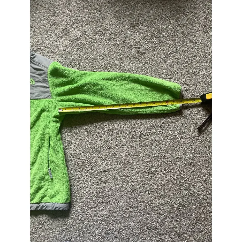 TheNorthFace Bright Green Denali Full Zip Youth Girls Jacket Large14/16 Dopamine